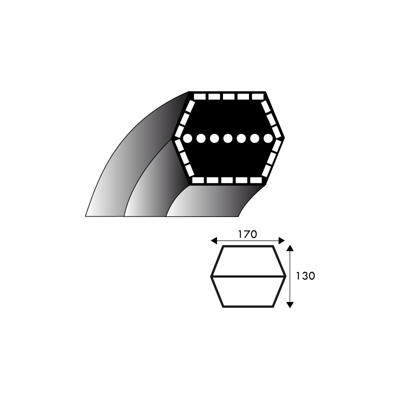 Courroie adaptable a Murray 40" - AA73   remplace 1001223 - 710232
