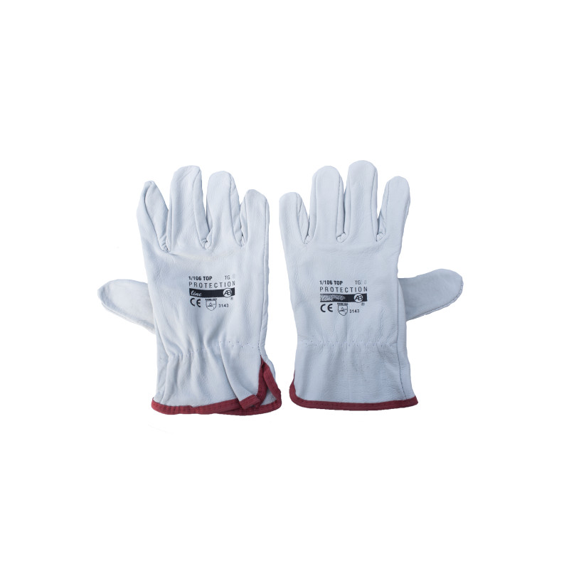 Gants Manutention en croute de cuir avec élastique T8
