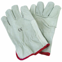 Gants Manutention en croute de cuir avec élastique T10