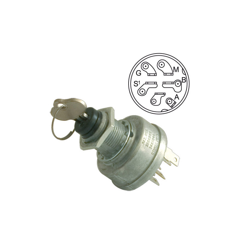 Contacteur à clef Adapt. John Deere AM101561, TCA15075, TCA22740
