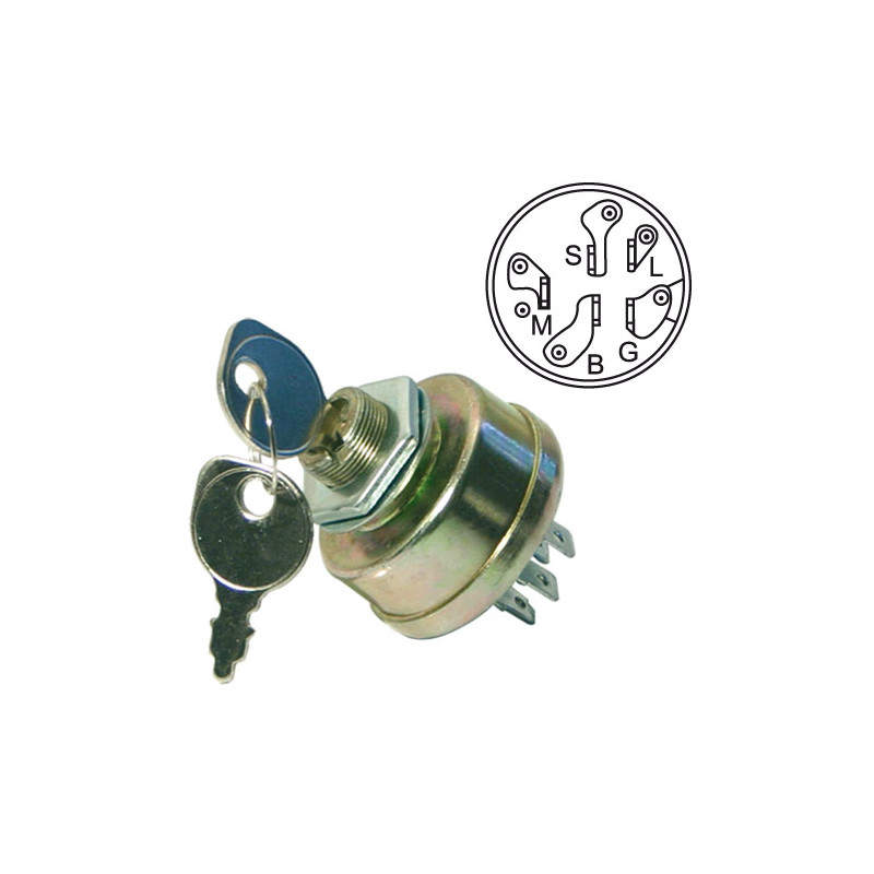 Contacteur a clé 5 bornes - 3 positions AYP 125104X - MTD 725-0267A