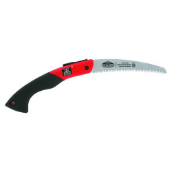 Scie pliante 18cm, rouge/noir, lame courbe