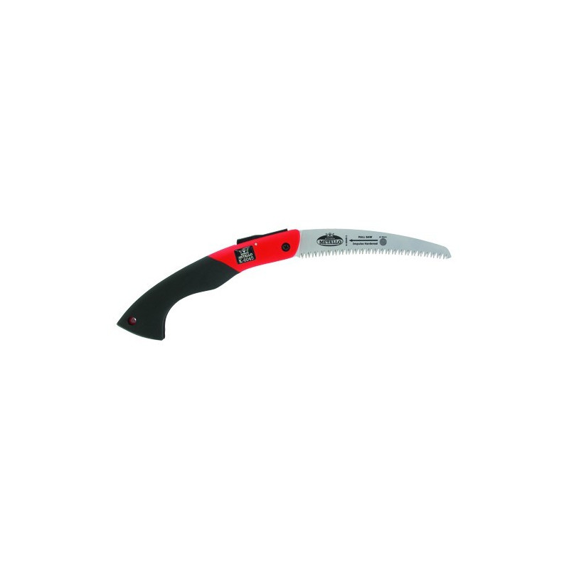 Scie pliante 18cm, rouge/noir, lame courbe